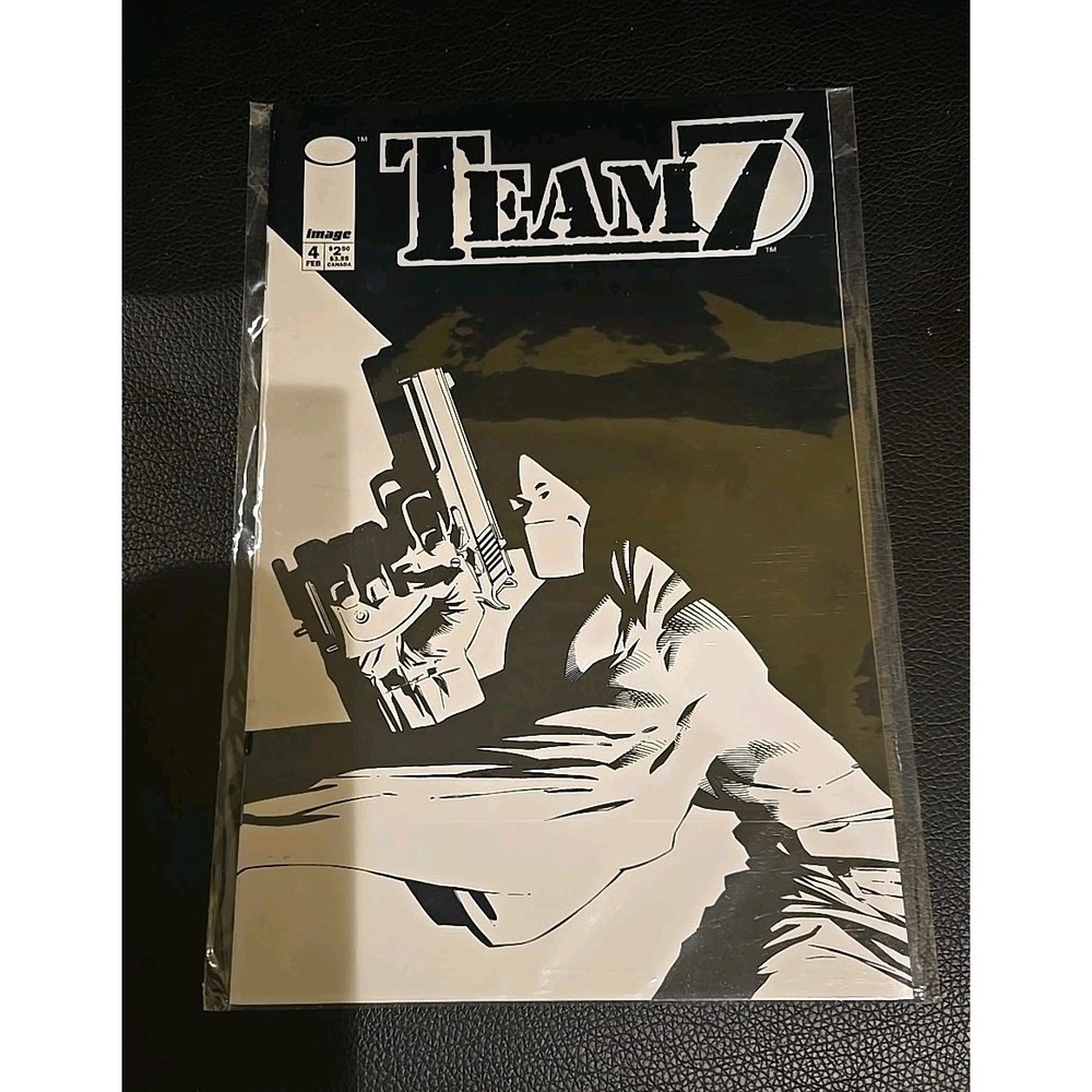 Image Comics Team 7 Comic Book Issue 4 Black White Cover